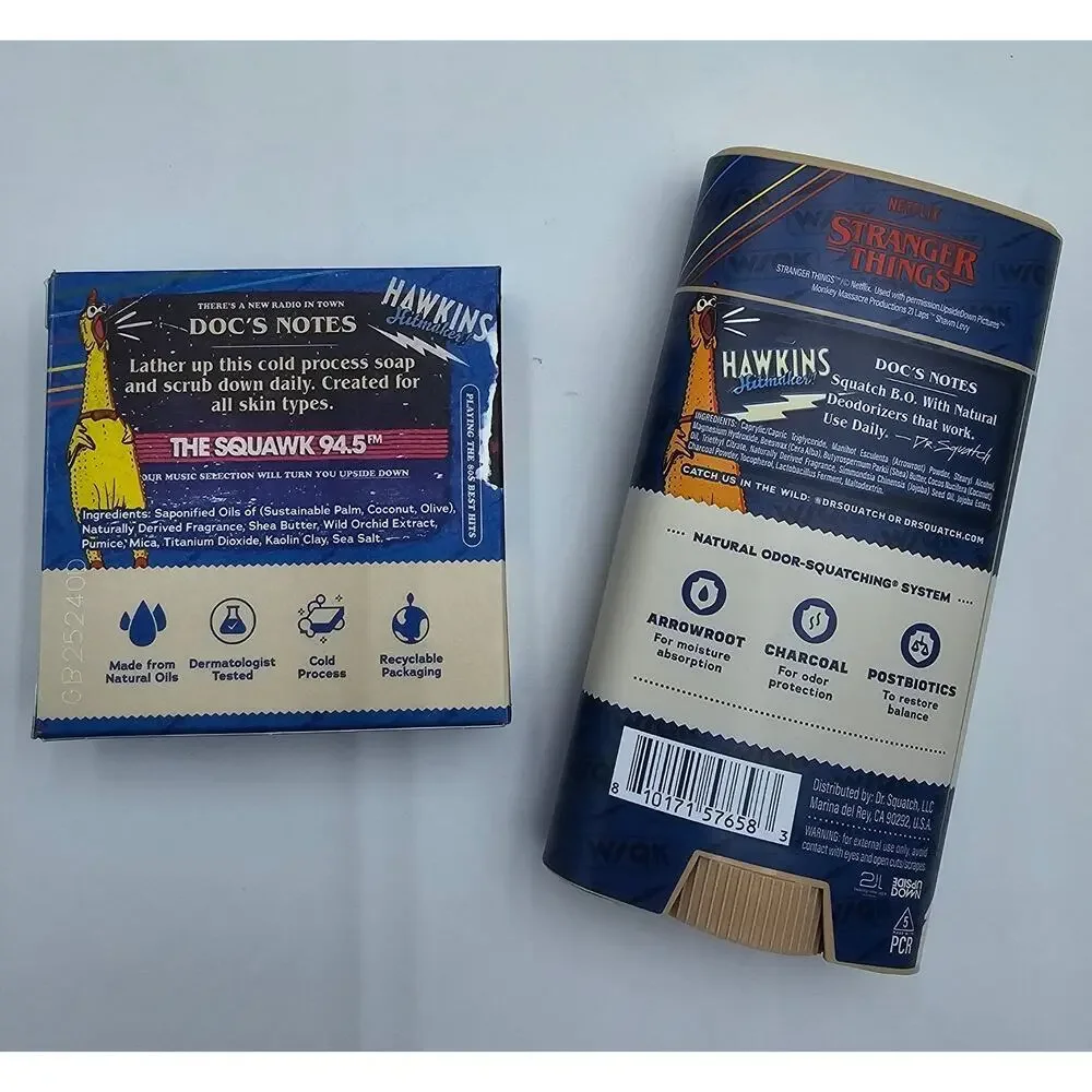 Limited Edition Dr. Squatch Stranger Things Squawk Signal Deodorant & Bar Soap